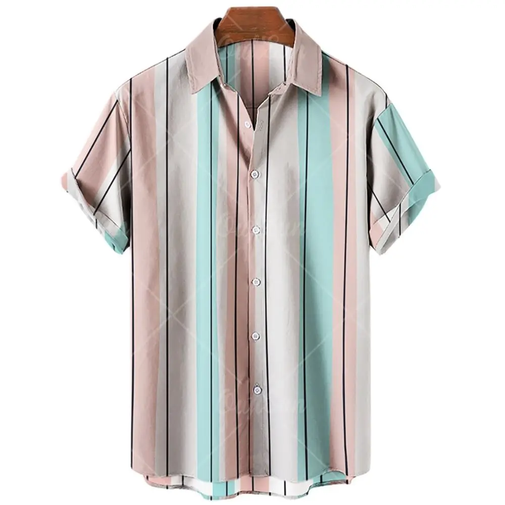 Fashion Men's Hawaiian Shirts Tee Shirt Men Streetwear Short Sleeve Shirt For Men Clothing Top Print Blouse Large Size Camisas