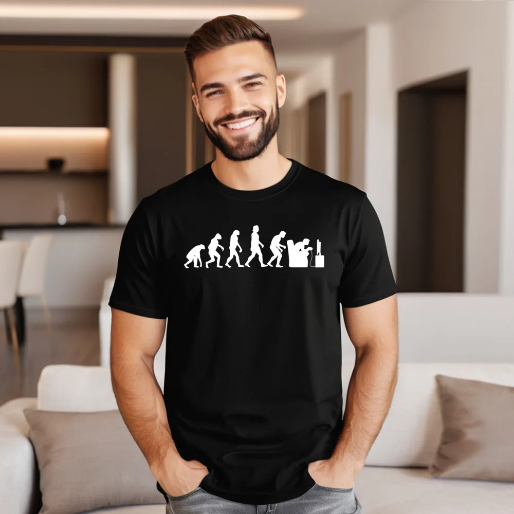 Фото Crazy GAMING EVO UTION Funny Retro Casual Short Sleeve Christmas Tops Tees Discount O-Neck Cotton Tops T Shirt Mens T-Shirt №1