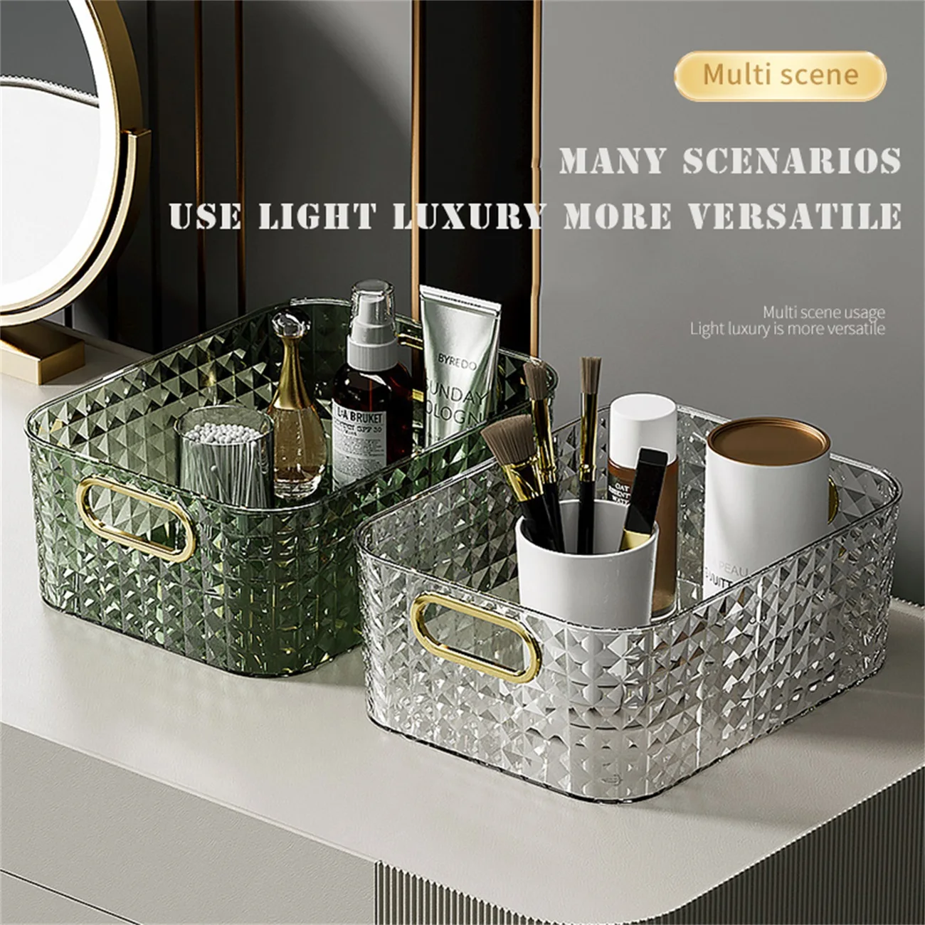 

Светильник Кая Роскошная настольная Нескользящая коробка для хранения косметических масок, акриловый туалетный столик, офисный контейнер ...
