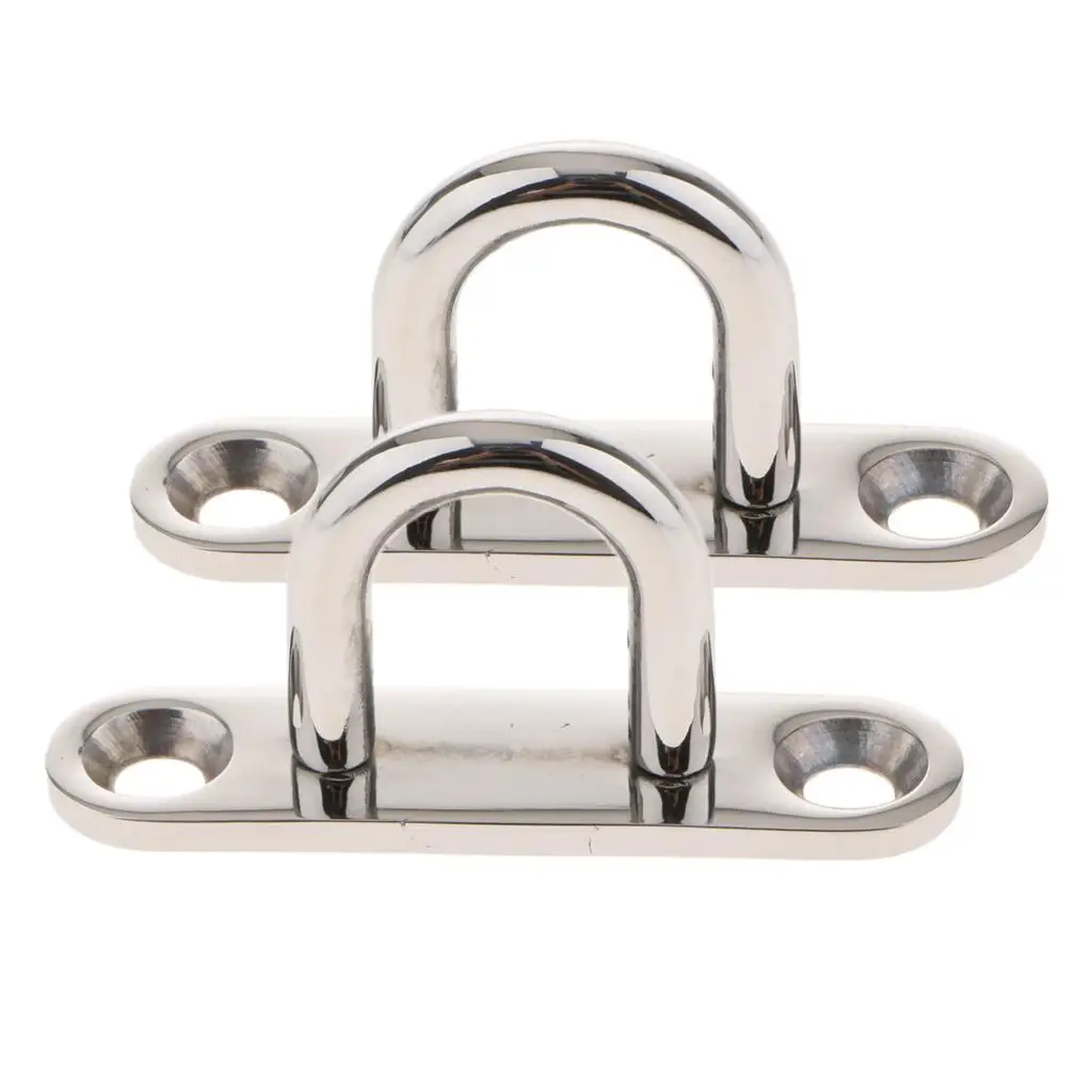

2PCS Eye Stainless Steel Oblong Pad Eye Ring Hook Ceiling Hook For