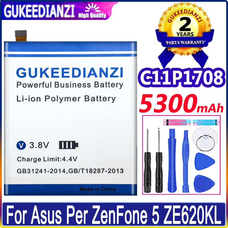 

New Bateria C11P1708 5300mAh Battery For ASUS Zenfone 5 5Z ZE620KL X00QD ZS620KL Z01RD Batterie High Capacity Replace Battery