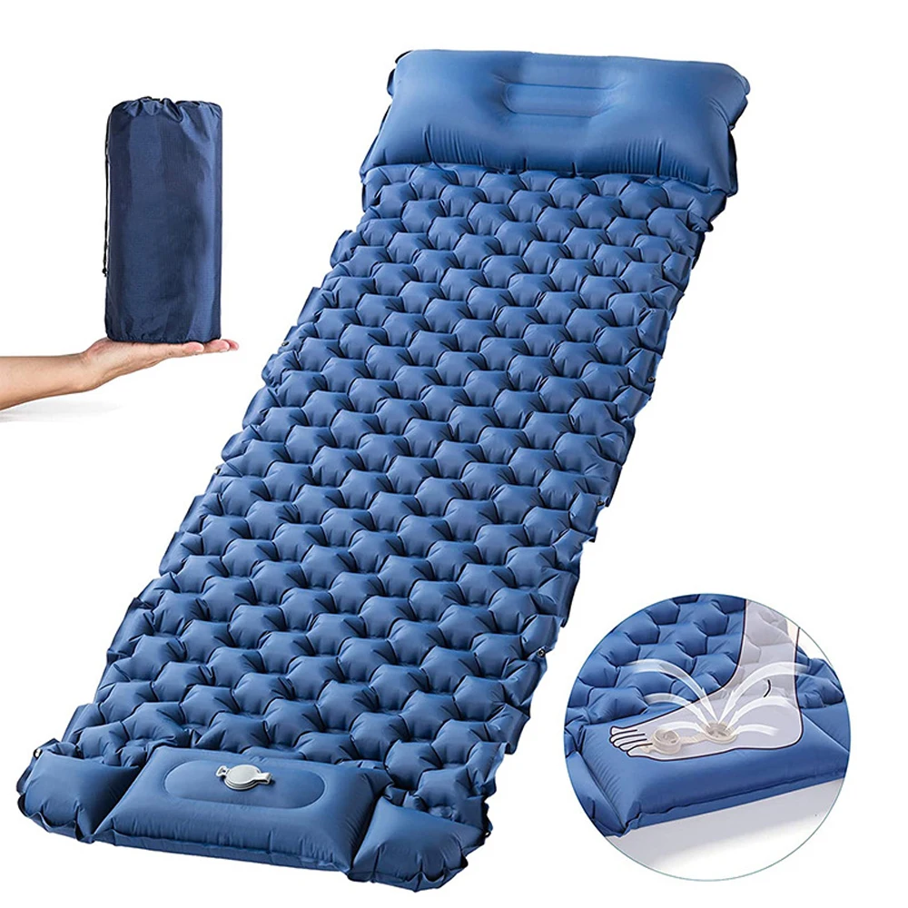 

Outdoor Inflatable Mattress Folding Beach Mat With Pillows Ultralight Hiking Tent Travel Mat Camping Mat