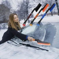 winter machine removable car cleaning ice scraper snow shovel car windshield snow brush with ergonomic foam handle detachable