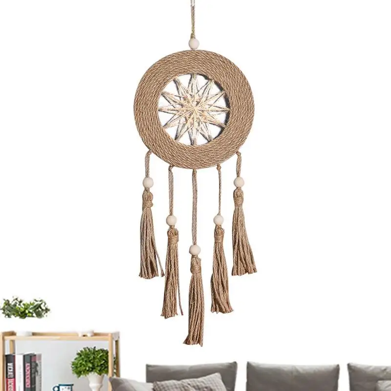 

Bohemian Dream Catcher Hand-woven Soft Hanging Tassel Macrame Dream Catcher Macrame Wall Hanging Boho Decor For Home Wedding