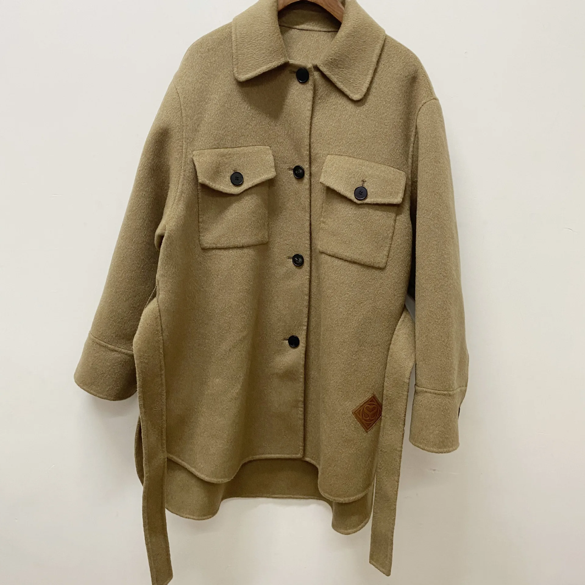 

Модное и элегантное женское свободное повседневное шерстяное пальто длинное однотонное однобортное пальто