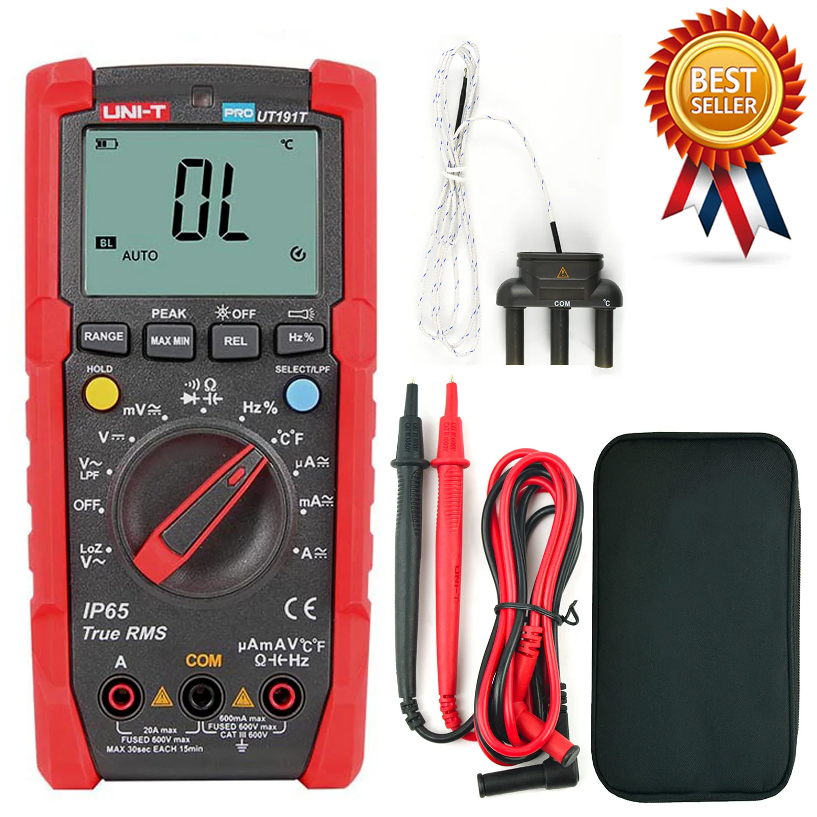 

UNI-T UT191E UT191T Digital Multimeter DC AC voltage Current meter Capacitance Resistance Duty cycle Diode/Continunity Test.