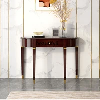 yj American Light Luxury Solid Wood Console Tables European Entrance Cabinet Simple Post-Modern Console