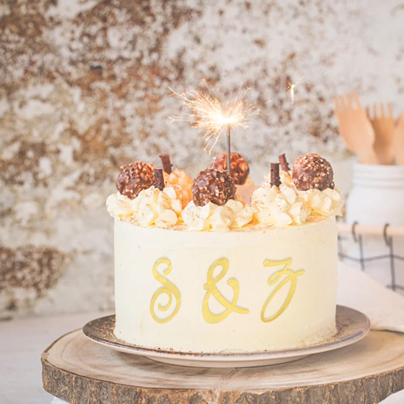 Золото акрил 26 шт. в больших количествах английские буквы украшение для торта