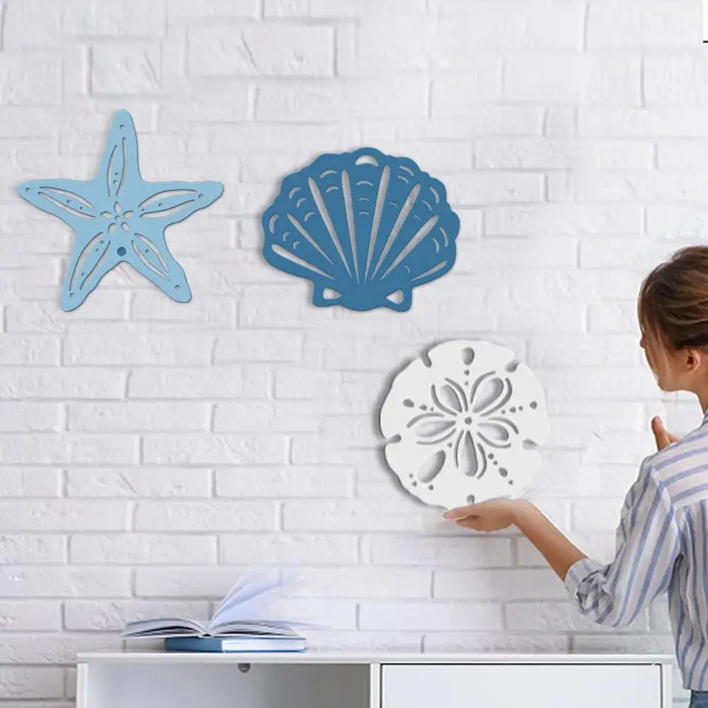 

Marine Style Wooden Pendant Ocean Wind Crafts Wooden Decoration Seashells Starfish Wall Pendant decoración hogar