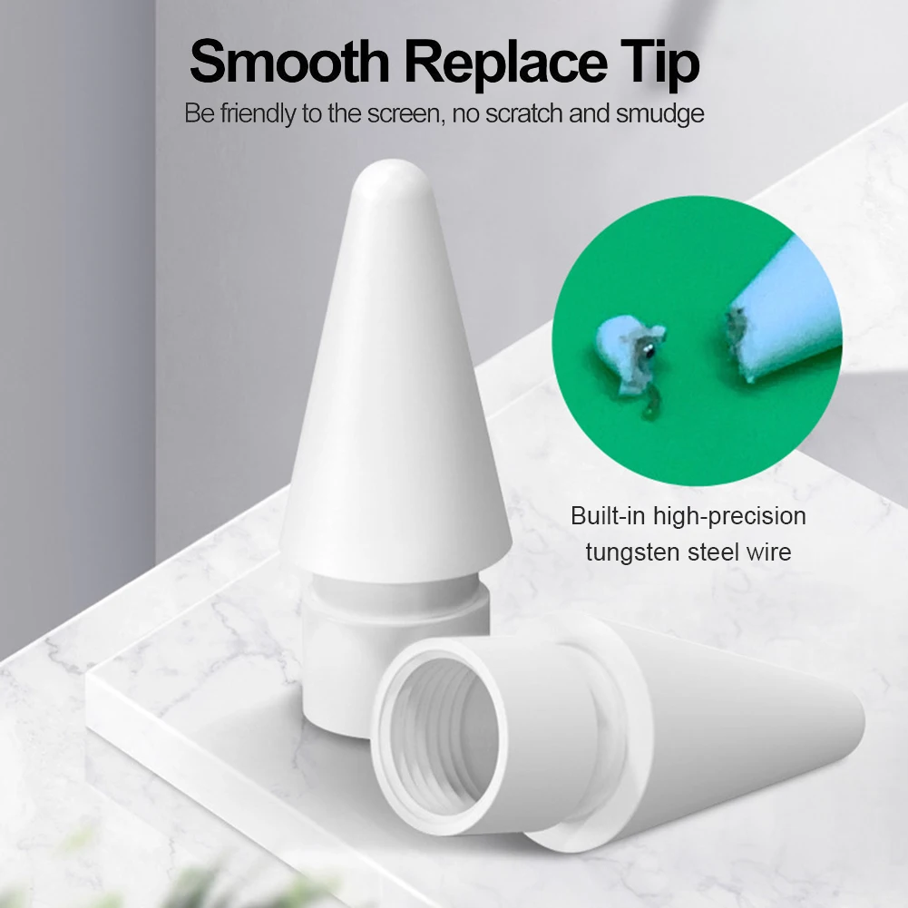 

2x Tip Case Nib Protective Cover Skin with Apple Pencil 1st 2nd Generation Stylus Pencil Tips Spare Nib Compatible