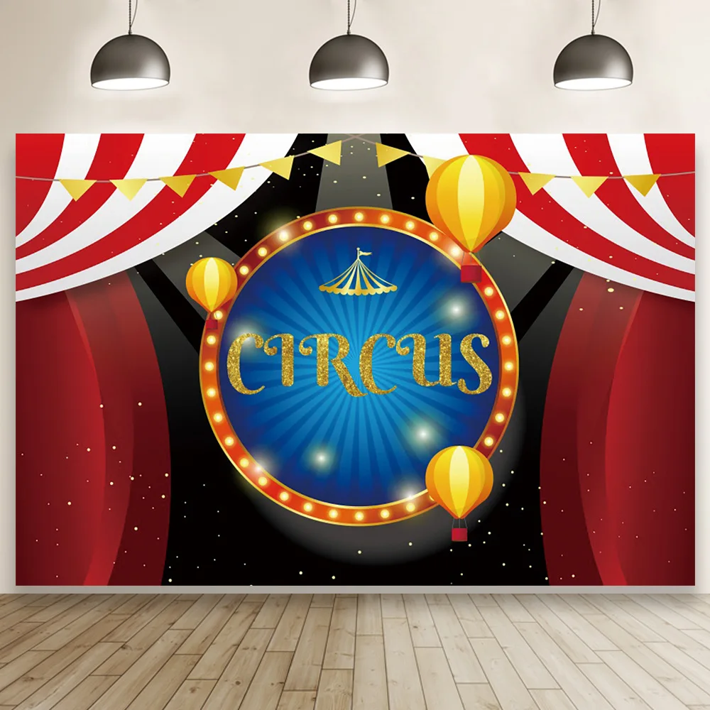 

Фон для фотосъемки с изображением красного белого занавеса цирковой сцены на заказ для детей на день рождения первого причастия семейвечер...