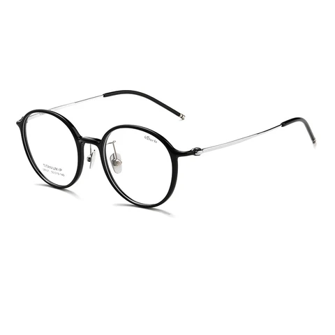 Женские ультралегкие круглые очки из чистого титана, Модные оптические оправы для очков L9101Y