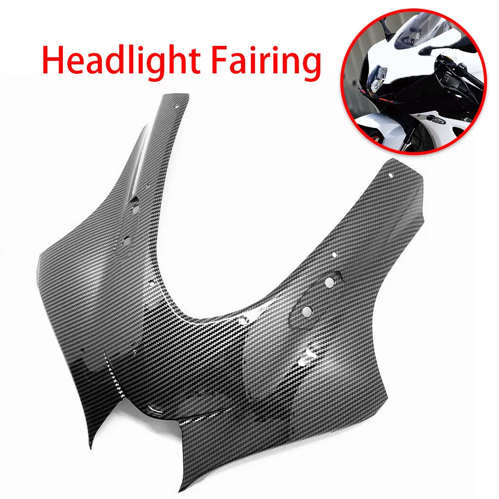 

MotorUpper Front Nose Headlight Fairing Cowl Cover Panel Decorative For GSXR K17 1000 2017-2019 Hydro Dipped Carbon Fiber Finish