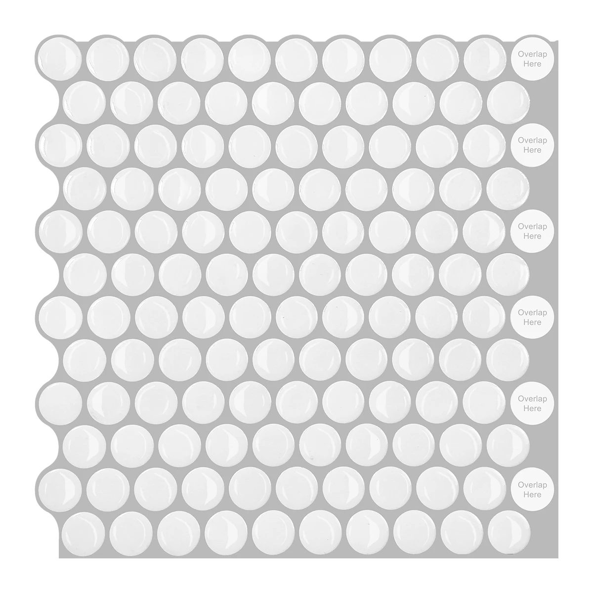 

Big Size White Color 3d Round Coin Wall Tile Stickers Strong Self Adhesive Wallpaper Waterproof for Wall Backsplash