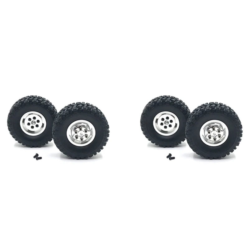 

4X Metal Wheel Rim Tire Tyre Set For WPL B14 B24 B16 B36 6WD C24 C34 C44 4WD 1/16 RC Truck Car Upgrade Parts,A