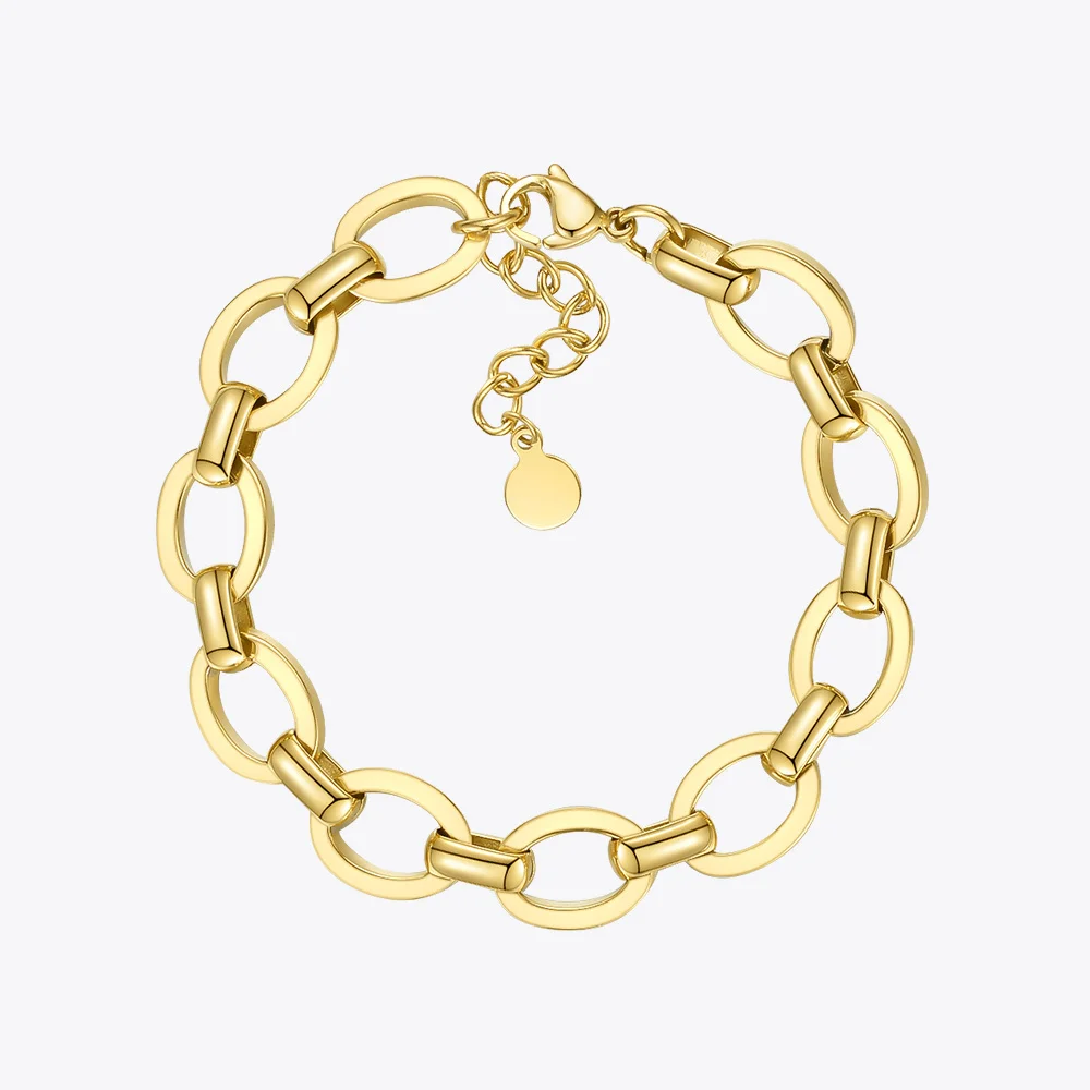 

ENFASHION O-Shaped Bracelets For Women Gold Color Stainless Steel Chain Bracelet Fashion Jewelry Gift Pulseras Mujer B202206