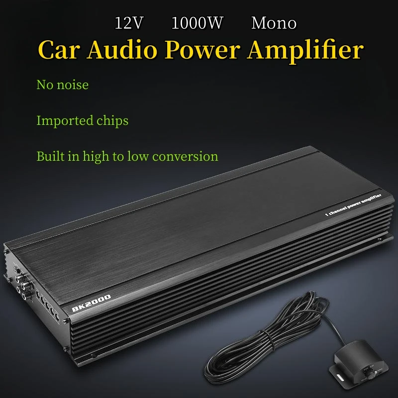 

Car Digital Power Amplifier 12V Mono 2000W Subwoofer Car Audio Power Amplifier with Wire Controlled High-frequency Input