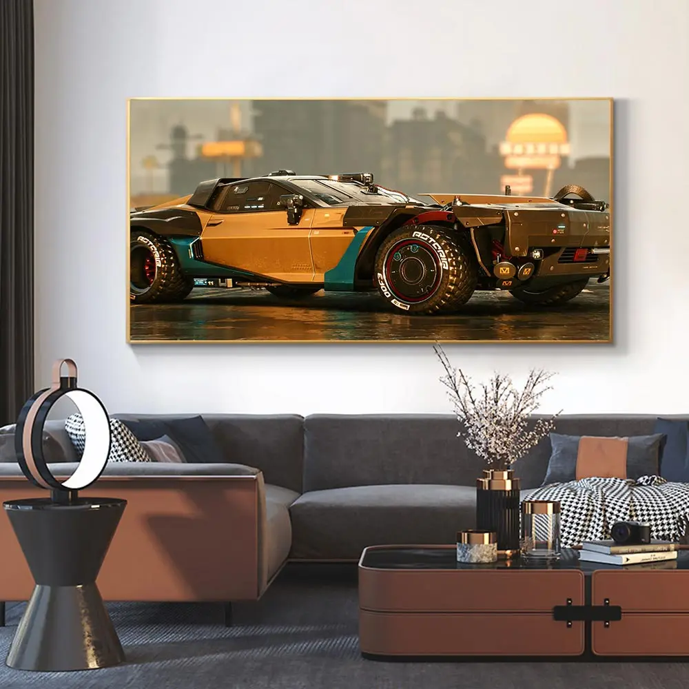 

Future Sci-Fi Punk Style Steam City Sport Car Posters Prints Wall Art Canvas Paintings For Gamer Boys Room Bedroom Decor Picture