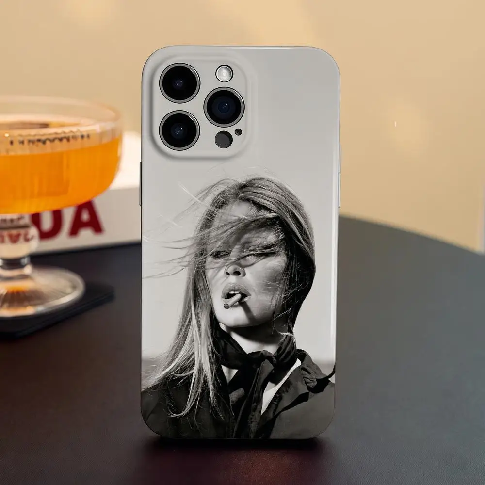 Фото Чехол для телефона B-Brigitte B-Bardot для iPhone 17, 16, 15, 14, 13, 12, Pro Max Plus, глянцевый HD, с тонкими отверстиями, жидкая пленка, мягкий корпус №1