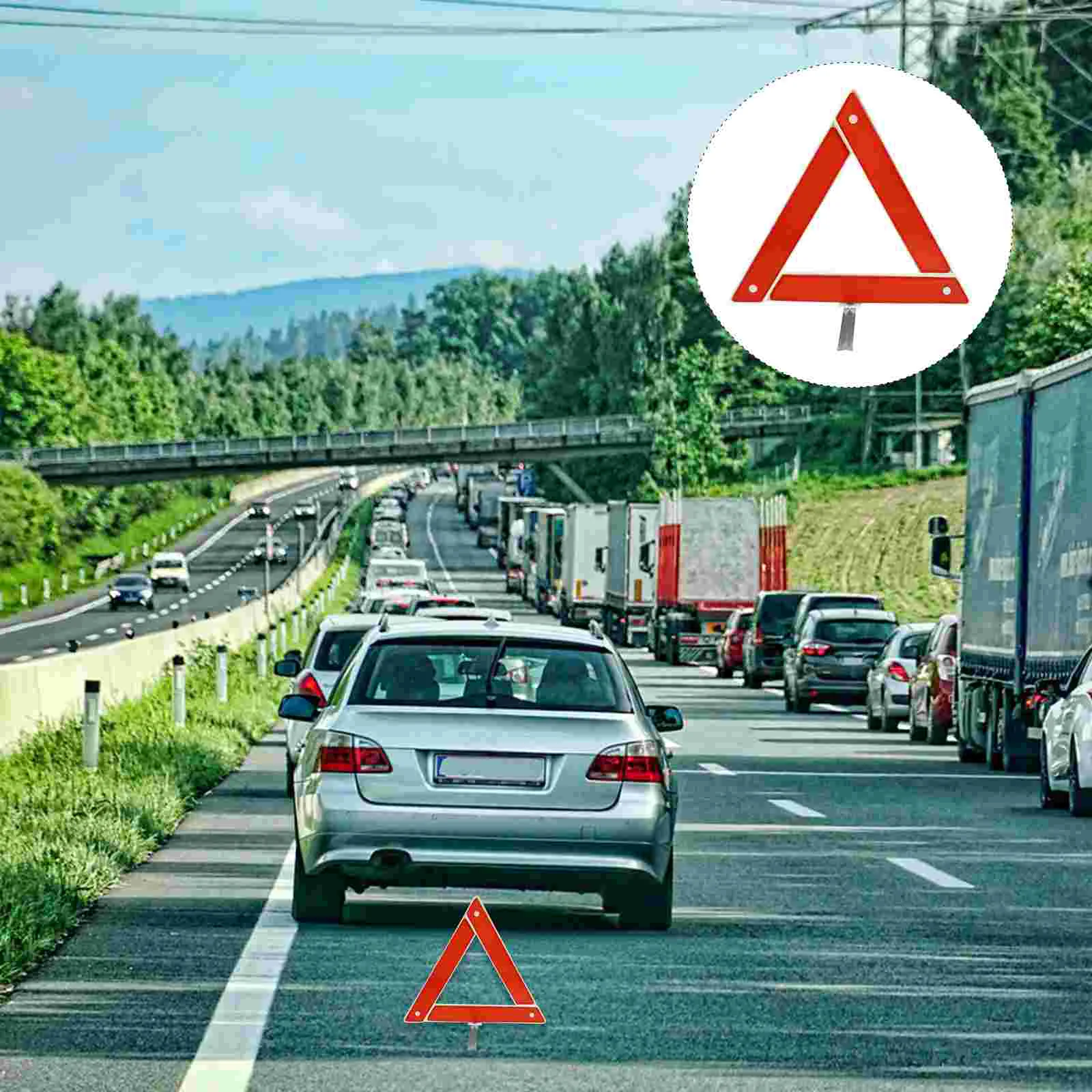 

2 Pcs The Sign Car Emergency Triangles Triangle Car Hazard Sign Reflective Warning Sign Emergency Warning Triangle
