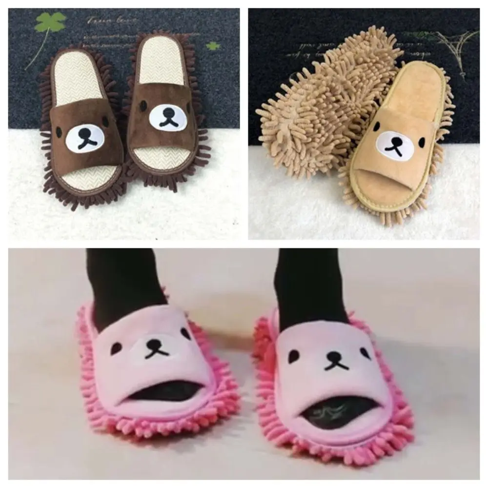 Тапочки плюшевые тапочки для ленивой мытья полов противоскользящая съемная