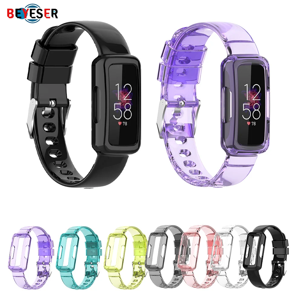 

2in1 Silicone Strap For Fitbit Inspire 3 with Watch Case One-piece Replacement Bracelet Wristband SmartWatch Fashion Sport Band