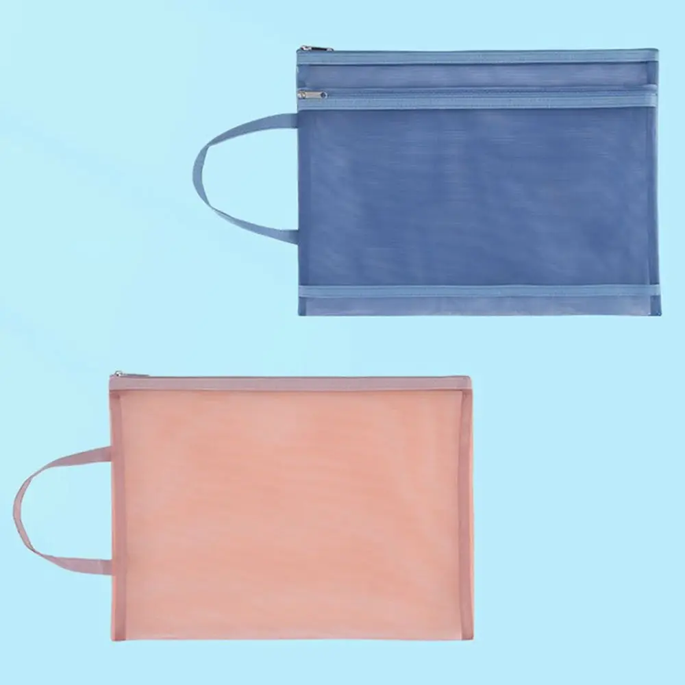 Карман для файлов A4 сетчатая сумка на молнии простая прозрачная хранения