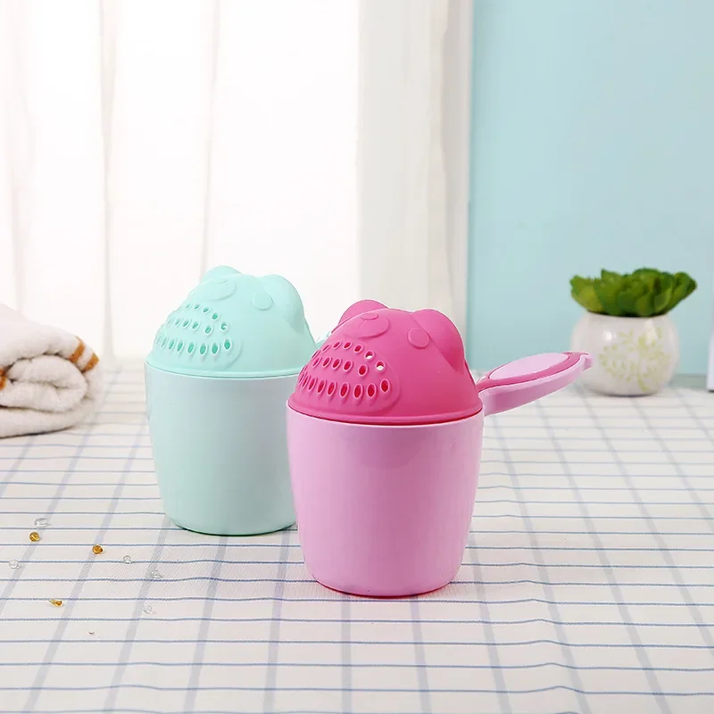 Cartoon Baby Bath Caps Toddle Shampoo Cup Children Bathing Bailer Shower Spoons Child Washing Hair Kids Tool