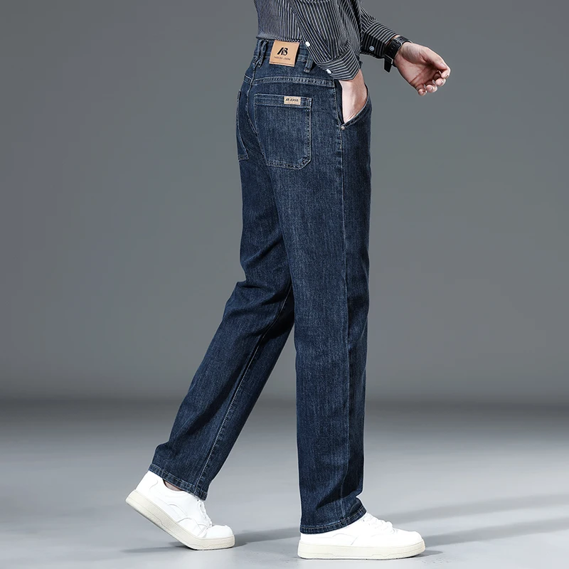 Джинсы мужские прямые с высокой талией из денима
