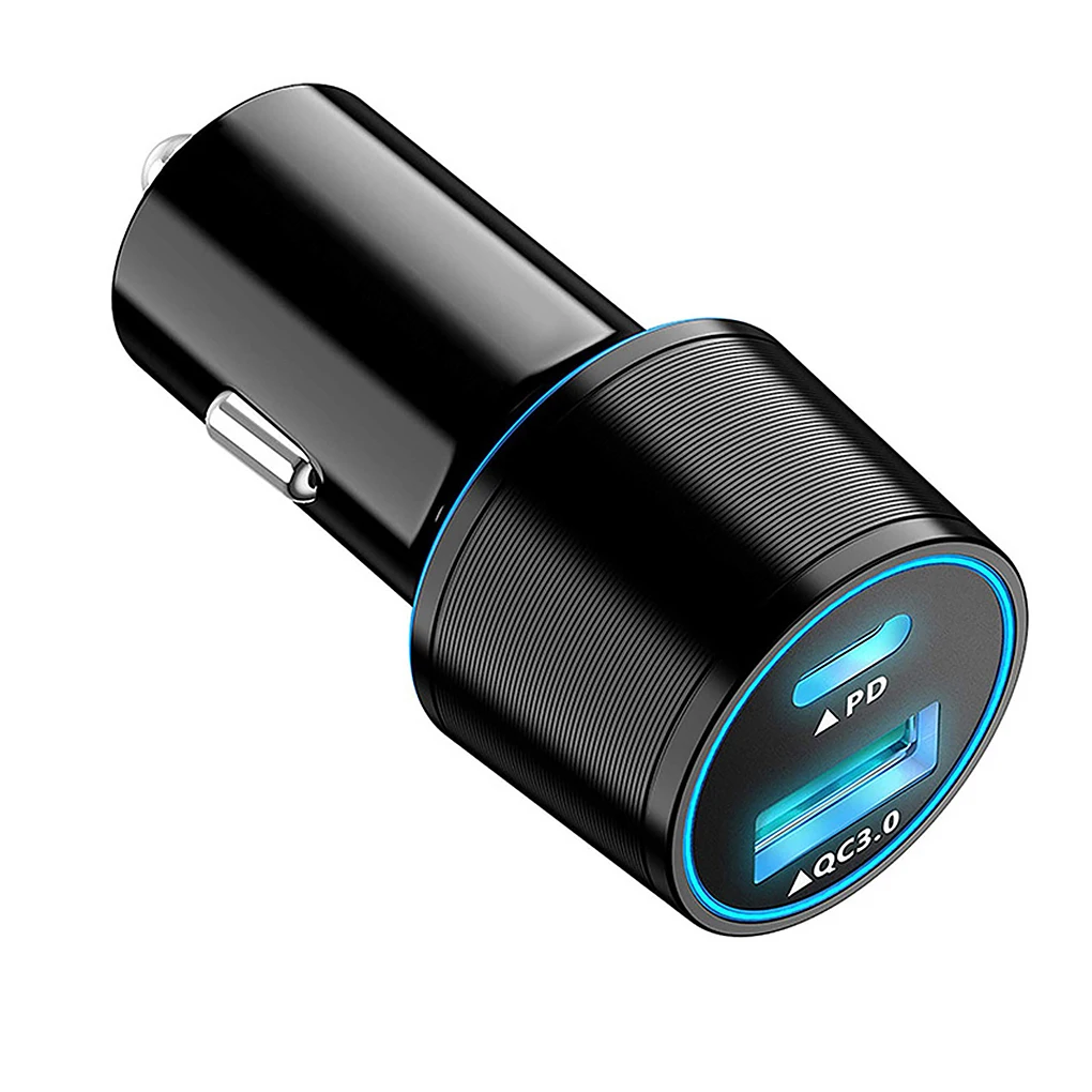 

Car Phone Dual Ports Charger Type-c PD QC Charging Adapter Converter
