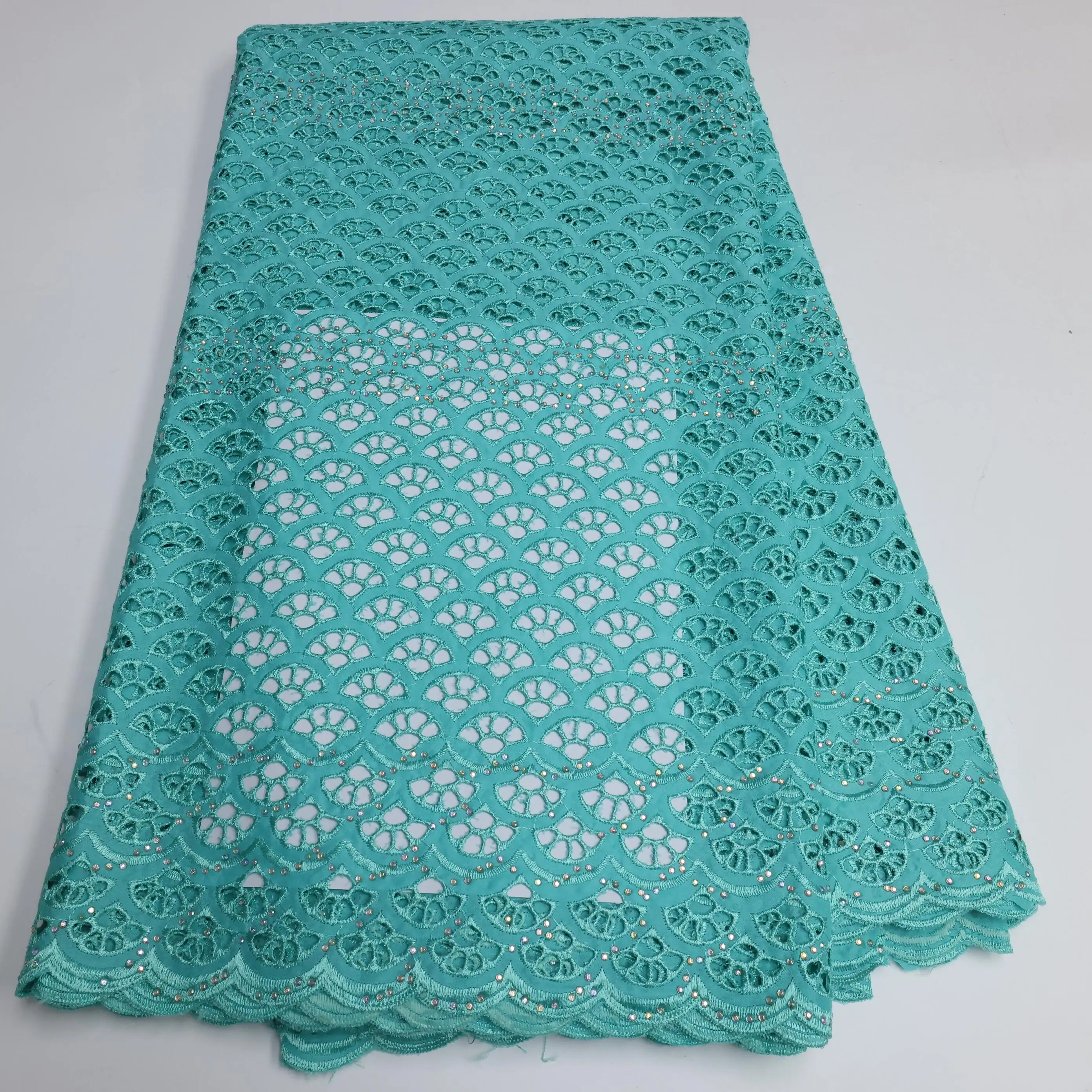 

5 yard Swiss lace fabric latest heavy beaded embroidery African 100% cotton fabrics Swiss voile lace popular Dubai style GNB1-27