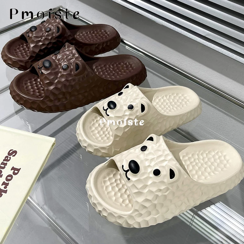 Women's Home Slippers Cartoon Cute Bear Shoe for Women Soft Platform Slipper Female Wear-resistant Bathroom Sandals Non-slip
