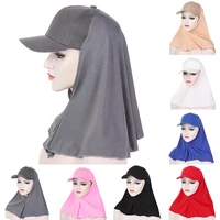 baseball hat cap hijab shawl instant hijab bandana abaya turban for women 2022 new ready to wear 2 piece set sports style