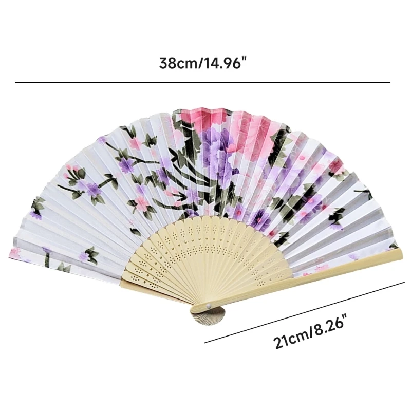 Большой складной ручной веер винтажные цветочные вееры для женщин девочек