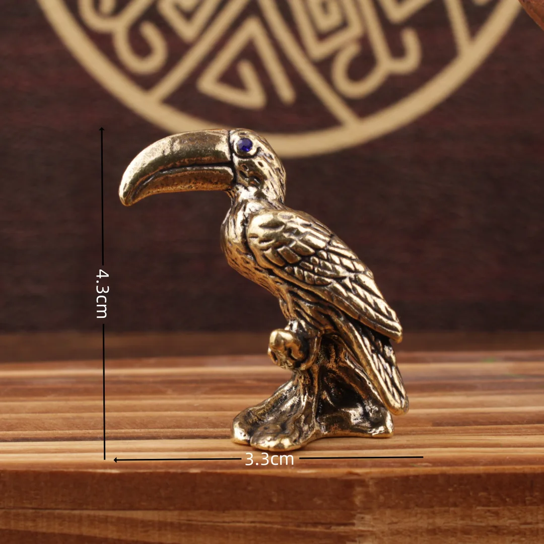 

Антикварная Медная Фигурка Попугая, Маленькая Декоративная Статуэтка, Милая Миниатюрная Фигурка Животного, Украшение Для Дома