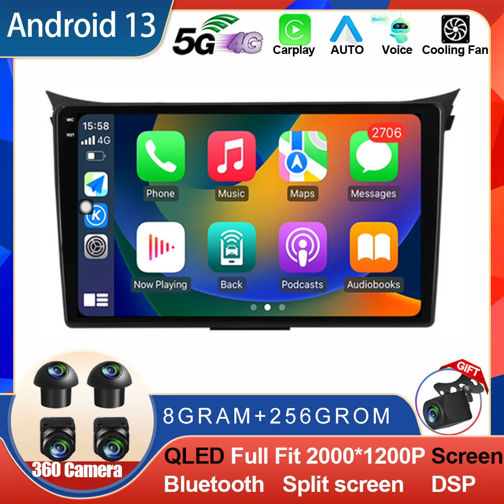 Android 13 для Hyundai I30 Elantra GT 2012-2016 автомобильный DVD-плеер радио GPS стерео мультимедиа