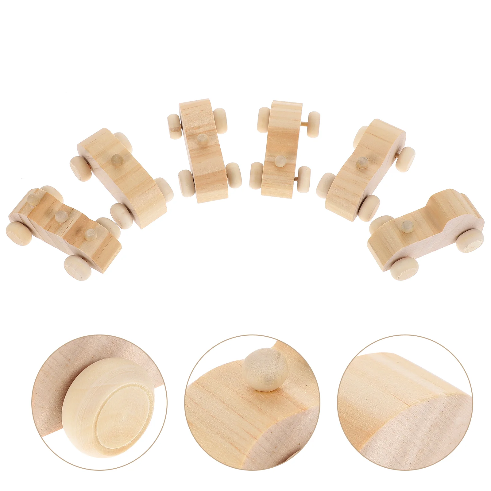 

6pcs DIY Wooden Car Models Kids Graffiti Painting Playthings Wooden Decor