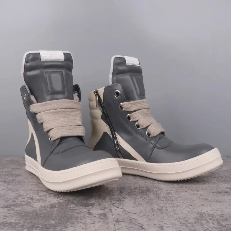 Винтажные высокие ботинки из натуральной кожи Rick на молнии для женщин и мужчин