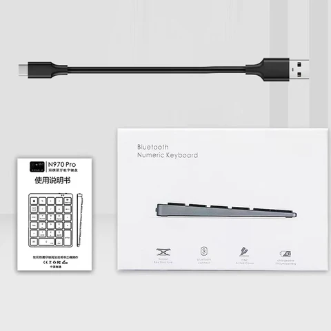 Цифровая клавиатура Numpad Перезаряжаемая Bluetooth-совместимая внешняя клавиатура с 28 клавишами для ноутбуков, настольных компьютеров