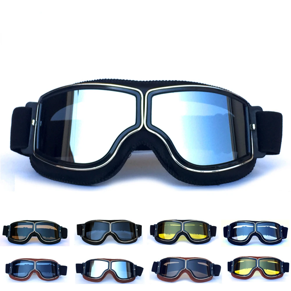 

Retro Motorcycle Glasses Helmet Goggles Man Steampunk Eyeglasses Motocross Bezel Motorbike Goggles Cycling Goggles Sunglasses