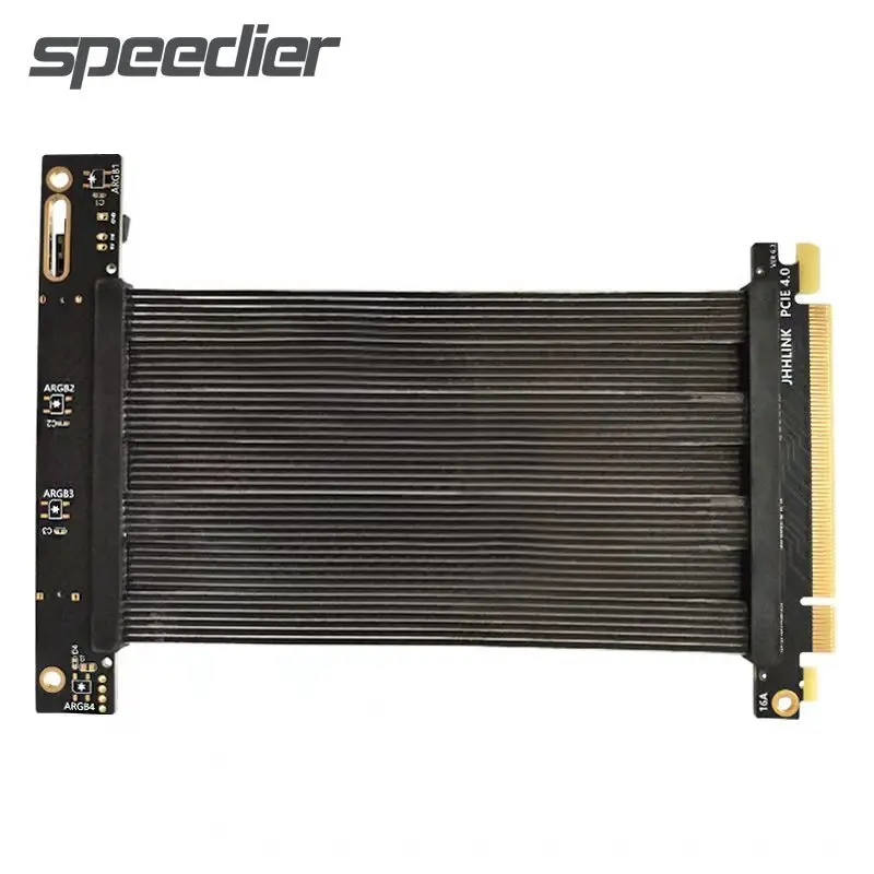 30AWG экранированный PCIe 4 0 X16 подъемник [RTX3090 RX6900XT X570 B550 GPU] 90 прямоугольный