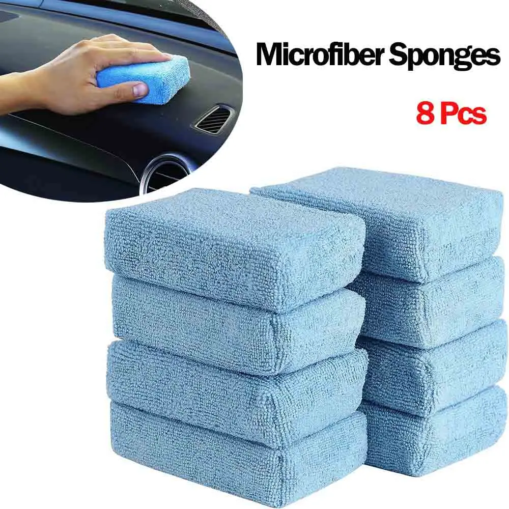 

Car Cleaning Microfiber Sponge Plastic Restore Applicator Cloths Waxing Polishing Wash Pads Sponge Block Car Home Detailing