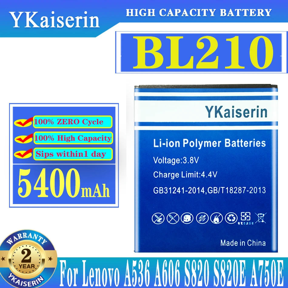 BL210 BL-210 5400 мАч аккумулятор для Lenovo A536 A606 S820 S820E A750E A770E A656 A766 A658T S650 Сменный телефона |