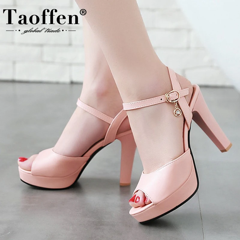 

Taoffen Size 31-47 Women'S Sandals Chunky High Heels Shoes Woman Platform Buckle Strap Summer Ins Outdoor Ladies Footwear