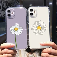 cartoon daisy transparent case for iphone 13 accessories 6 6s 7 7p se 2020 8 plus 11 12 13 max pro mini x xr xs 8gzv smart