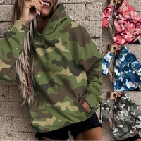 2022 new womens camouflage printed loose long sleeve hooded sweatershirt gothic hoodie women hooded winter clothes women