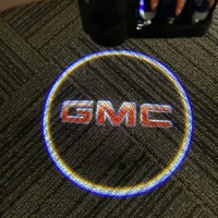 2pcs led car door welcome light logo projector laser lamp for gmc auto atmosphere lamp accessories