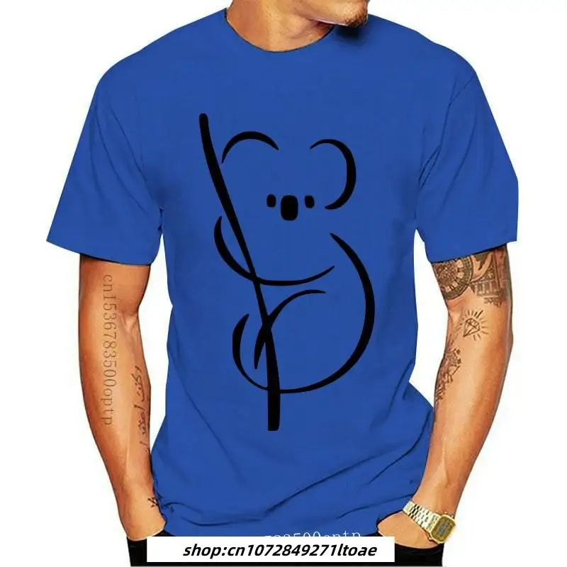 

Мужская одежда, простая женская футболка с принтом коала, хлопковая Повседневная забавная Футболка для леди, топ для девушек, хипстерская футболка, Прямая поставка