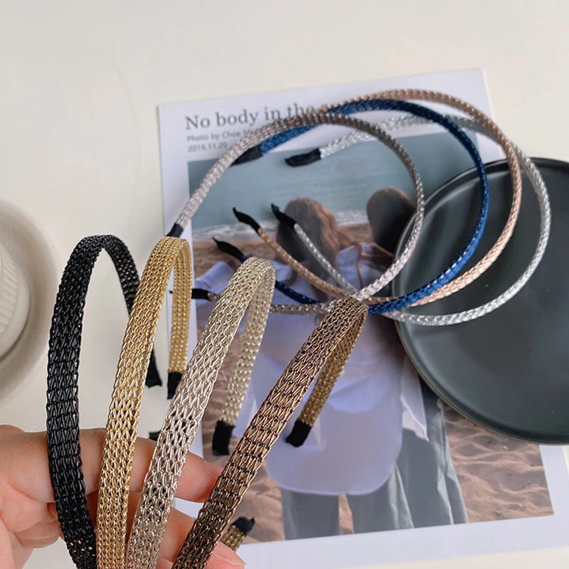 

Korean Fashion Headband Metal Braided Hair Hoop Hairbands Wash Face Makeup Headband Anti Slip Head Hoop Women Hair Accessories