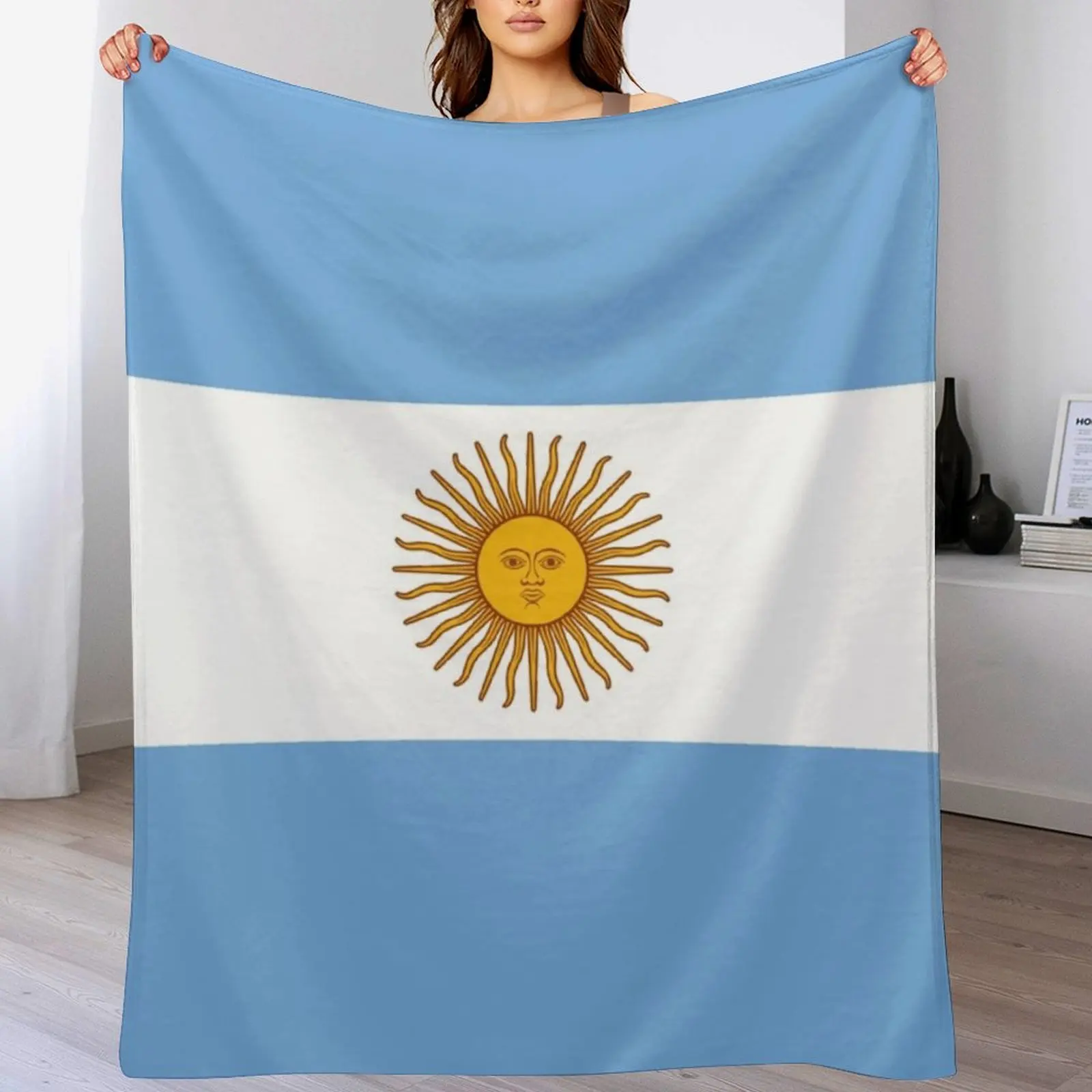 Одеяло с флагом Аргентины дорожное пляжное многоцелевое клетчатое одеяло